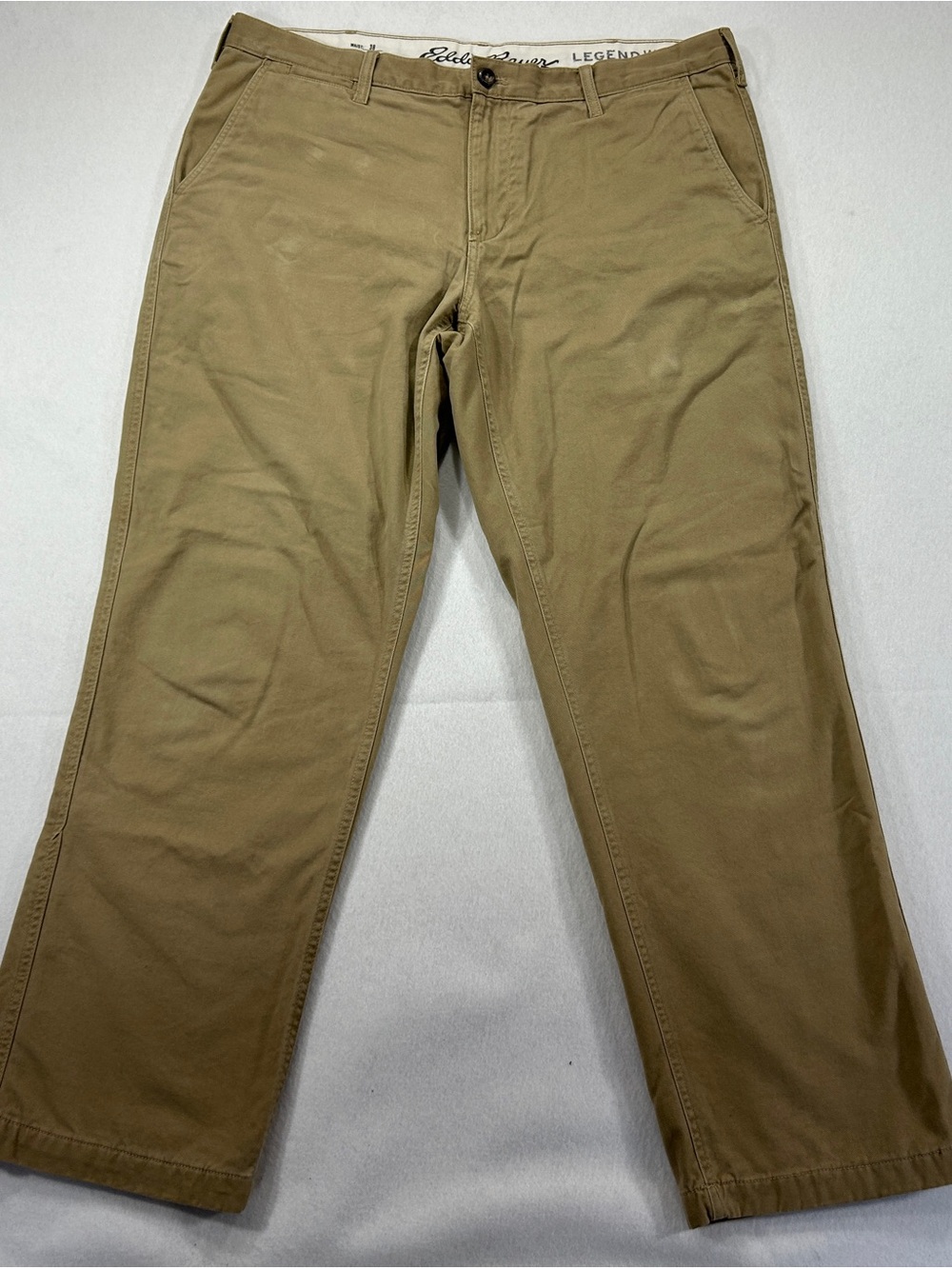 Eddie Bauer Legend Wash Flannel Lined Khaki Chino Pants Men's 38x32 Classic
